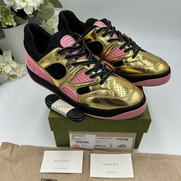 Women’s Gucci basket low top leather sneakers, size 40 made in Italy - Picture 1 of 11